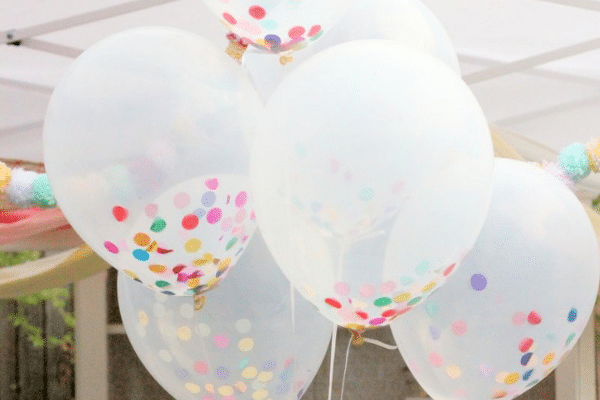 Clear confetti-filled balloons | The Dating Divas
