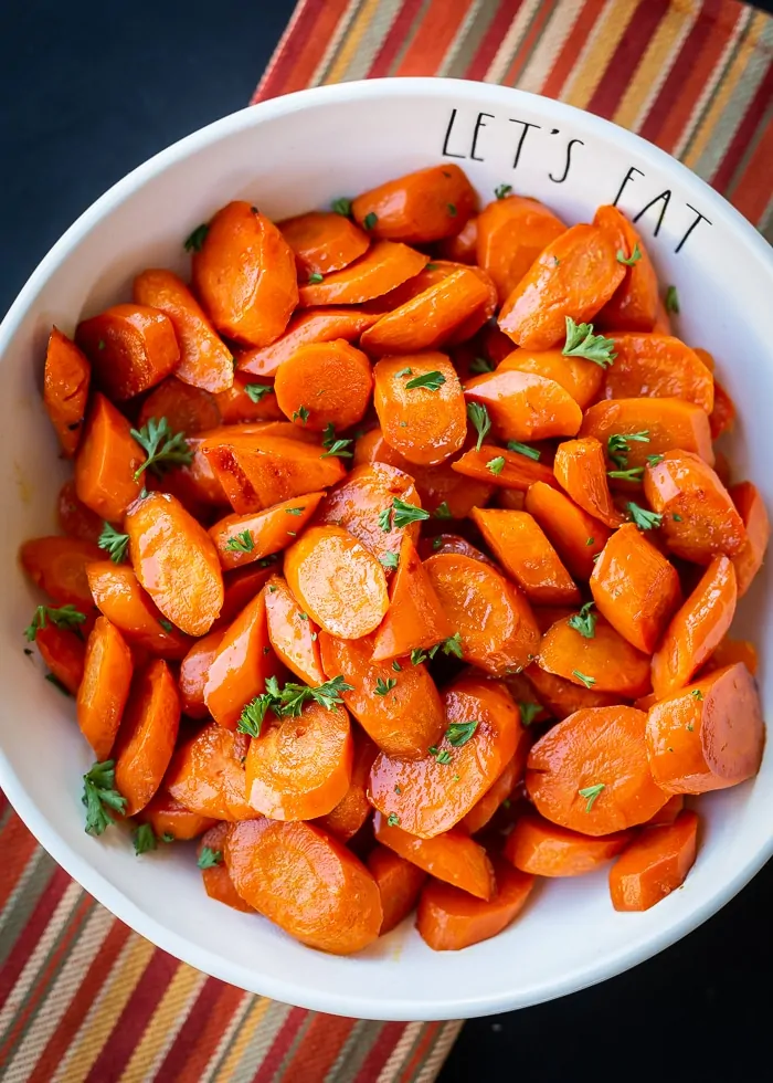 Easy Glazed Carrots would pair perfectly with anything you make for Easter dinner! | The Dating Divas