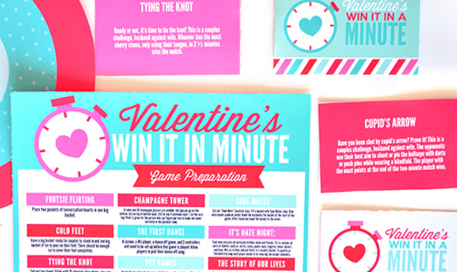 Our Valentine's Win It in a Minute valentine themed games are hilarious and add some fun to love day! | The Dating Divas