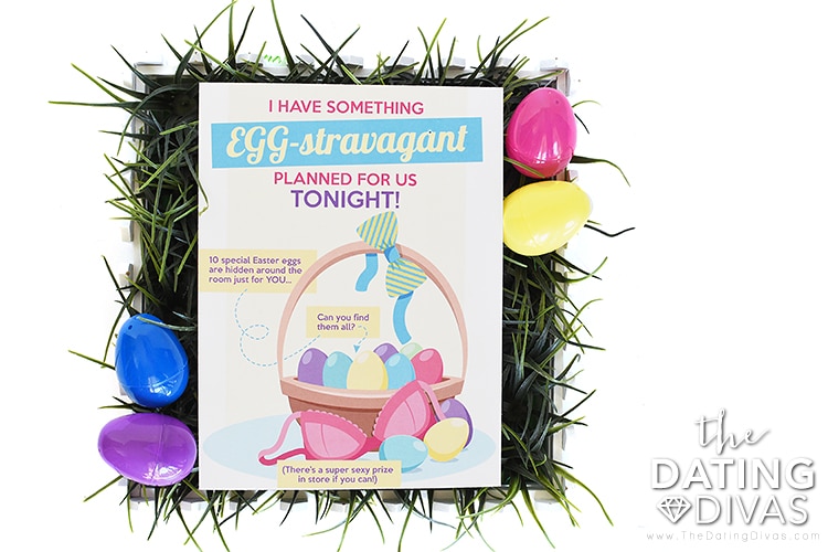 Tape this invitation to your bedroom door to invite your spouse to a sexy Easter candy hunt! | The Dating Divas