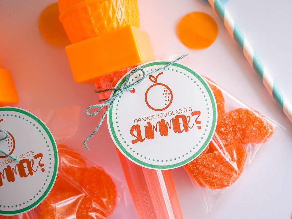 Create an orange gift to celebrate the start of the last day of school activities. | The Dating Divas