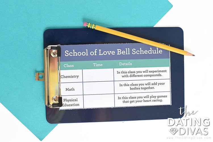 You can't participate in the school girl date without a School of Love bell schedule! | The Dating Divas