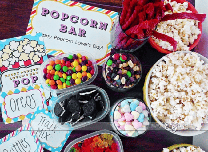 Our Popcorn Bar Date Night is perfect for this national day! | The Dating Divas