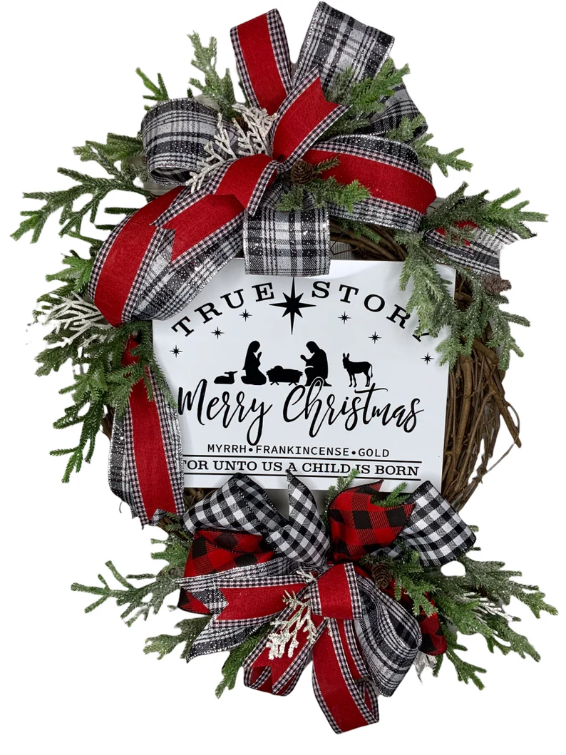 This Christmas wreath symbolizes the true story of Christmas. | The Dating Divas