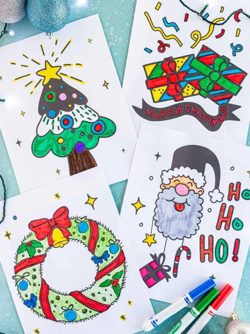 We love these free printable coloring pages as a Christmas craft for kids! | The Dating Divas