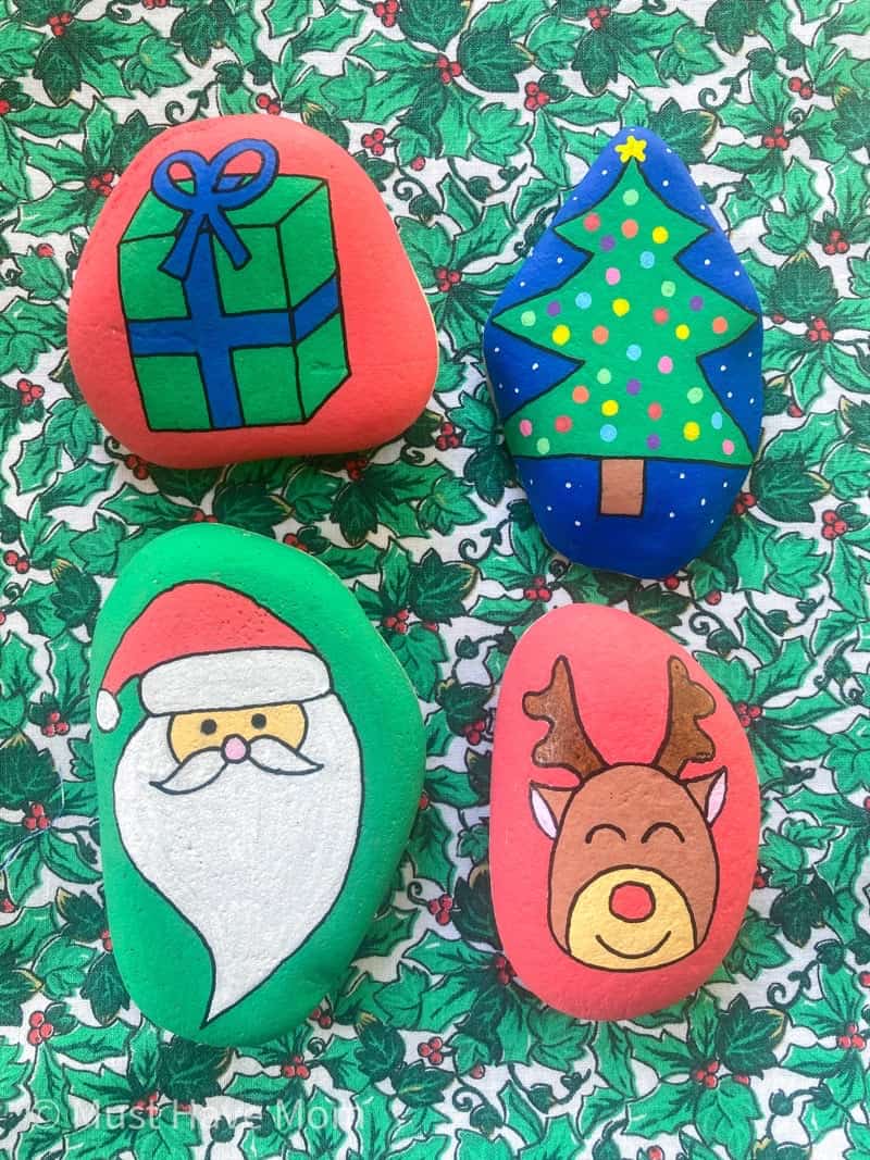 These rock painting Christmas crafts for kids look so fun! | The Dating Divas