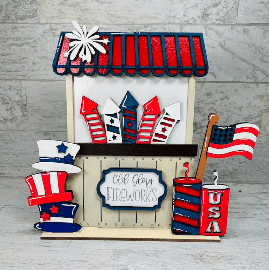 An easy DIY patriotic decor option is this fireworks stand kit. | The Dating Divas