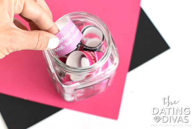 Storing your lap dance prompts in a jar will provide easy access and organization for this date! | The Dating Divas