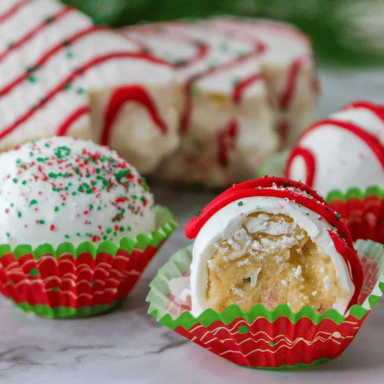 Christmas tree-cake truffles are an easy option for Christmas desserts! | The Dating Divas