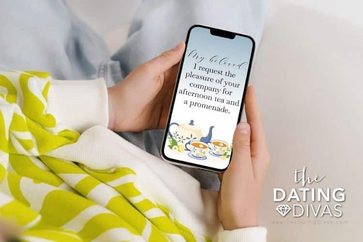 Invite your wife to this romantic Regency date with this digital invitation! | The Dating Divas