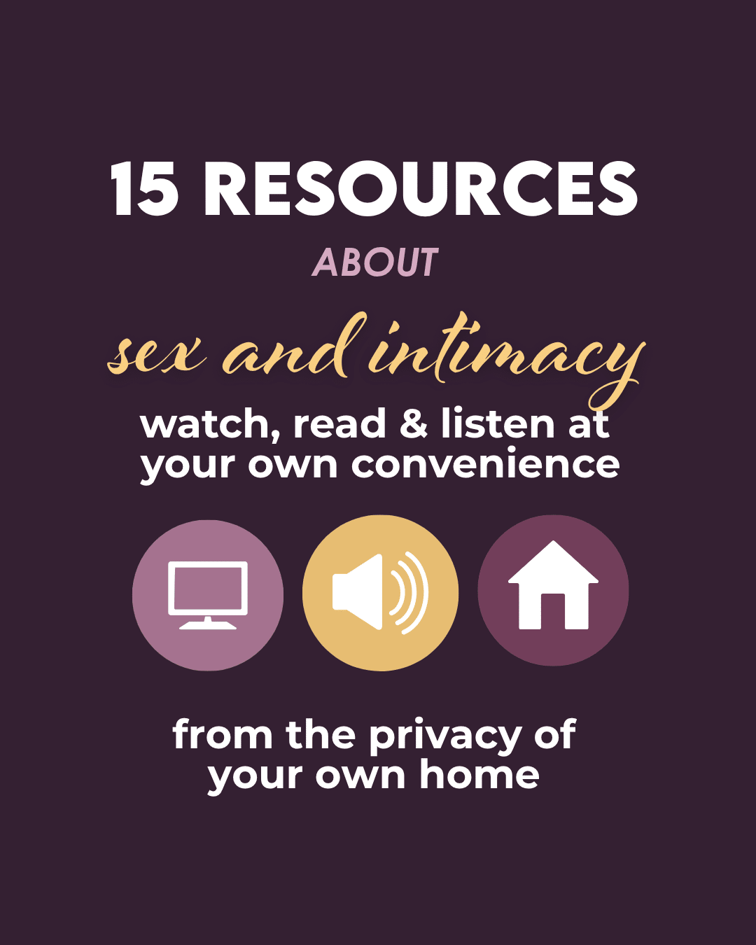 15 resources about sex and intimacy