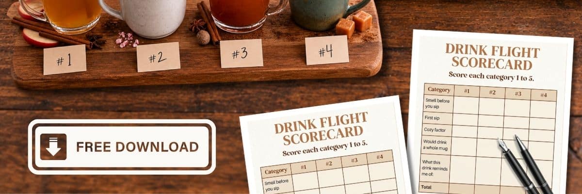 Printable drink flight scorecard