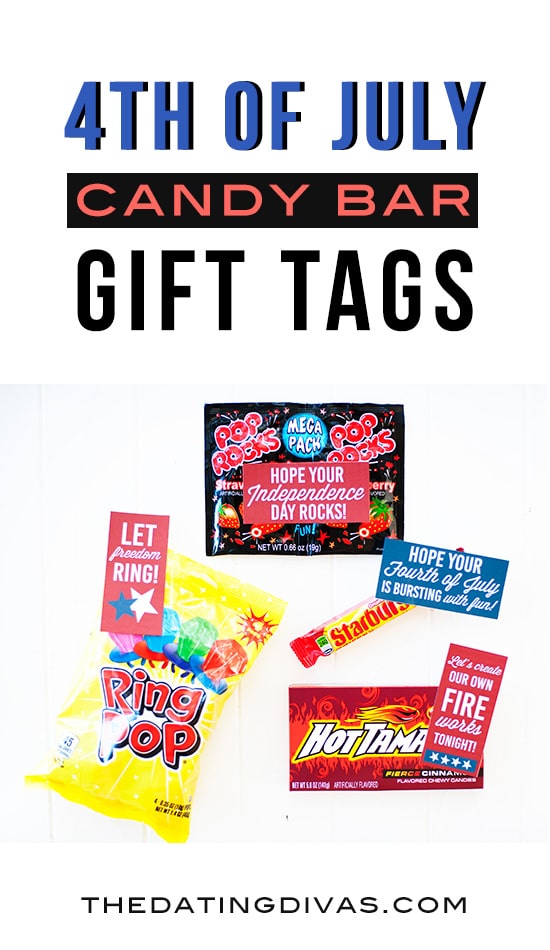 4th of July Candy Bar Gift Tags! Free printables from The Dating Divas