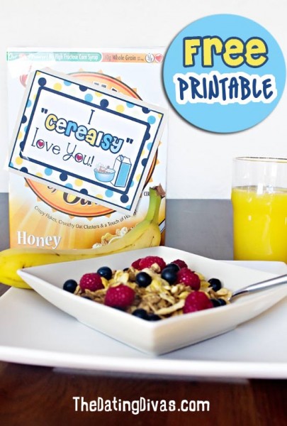 I cerealsy love you printable tag