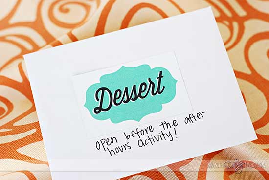 Date Night Swap dessert envelope