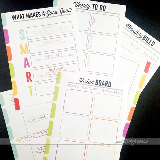 Get a jumpstart on your goals and New Year's Resolutions for 2015 with this adorable goal setting guide from dateyourspouse.com