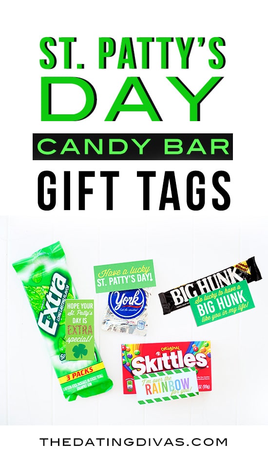 St. Patrick's Day Candy Bar Gift Tags! Free printables from The Dating Divas