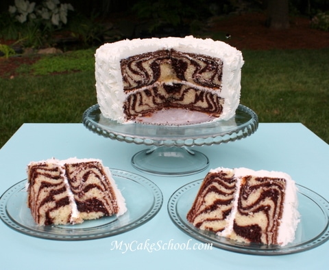 cami- birthday week in the kitchen- zebra cake- slices cut out