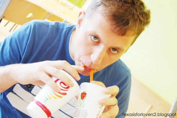 cami-guest blogger- secret agent date- drinking juice