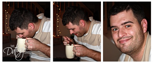 Sipping hot chocolate through a fudge-striped cookie straw
